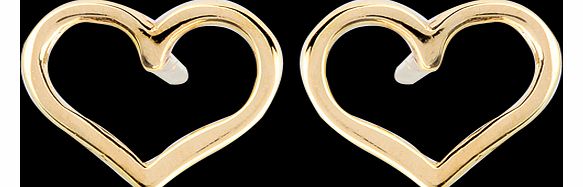 Goldsmiths 9 Carat Yellow Gold Heart Stud Earrings
