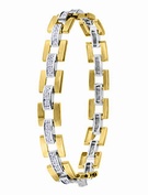 9ct 2 Colour Gold 0.33ct Diamond Bracelet