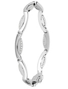 9ct white gold wavy link cubic zirconia bracelet