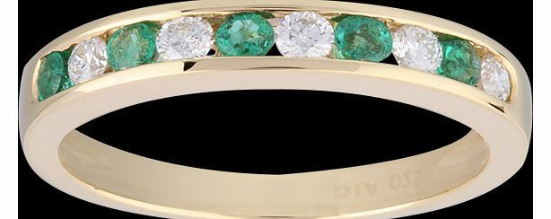 Goldsmiths Brilliant Cut Emerald and Diamond Eternity Ring