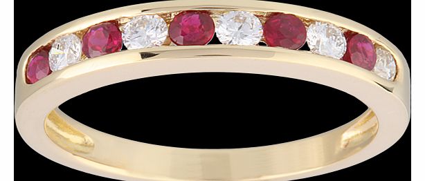 Goldsmiths Brilliant Cut Ruby and Diamond Eternity Ring in