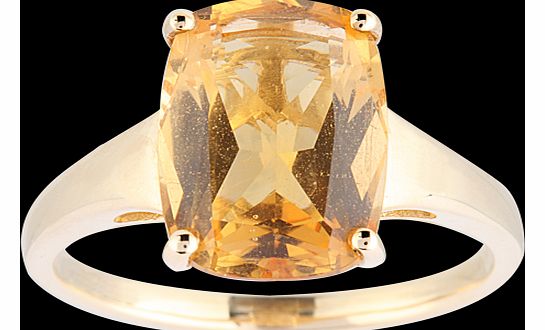 Goldsmiths Citrine Ring in 9 Carat Yellow Gold - Ring Size M