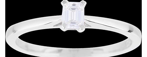 Goldsmiths Emerald Cut 0.25 Carat Diamond Solitaire Ring in