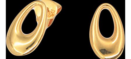 Gold Vermeil Oval Drop Earrings