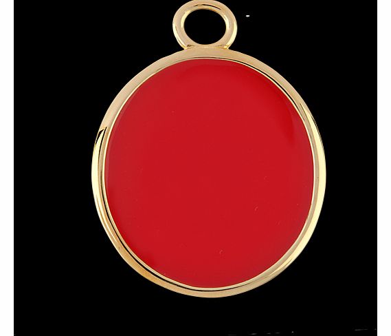 Goldsmiths Gold Vermeil Red Enamel Oval Pendant Charm