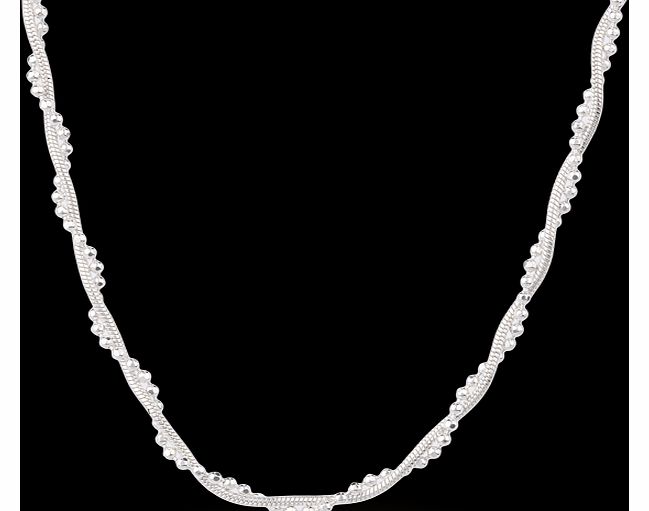 Goldsmiths Italian Silver Bead And Snake Twist Chain Necklace
