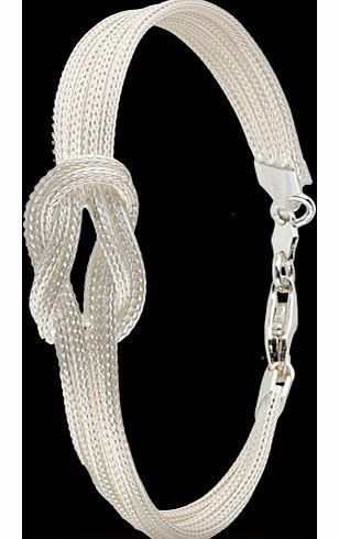 Italian Silver Central Knot Mesh Bracelet