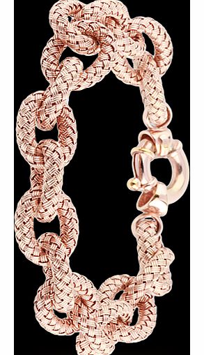 Italian Silver Rose Gold Plated Woven Link
