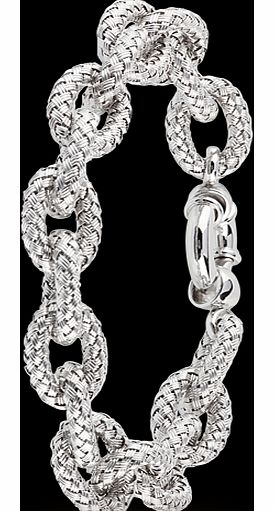 Goldsmiths Italian Silver White Gold Plated Woven Link