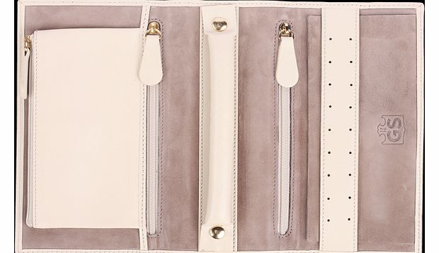 Goldsmiths Ivory Leather Jewellery Roll