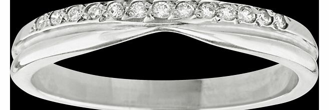 Goldsmiths Ladies diamond set shaped wedding ring in 18