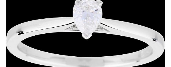Goldsmiths Pear Cut 0.25 Carat Diamond Solitaire Ring in 18