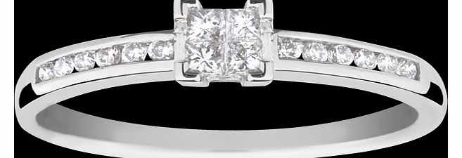 Goldsmiths Princess cut 0.25 total carat weight cluster and