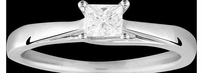 Goldsmiths Princess Cut 0.30 Carat Solitaire Diamond Ring