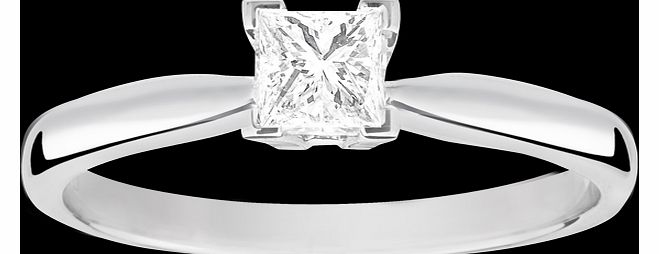 Goldsmiths Princess cut 0.33 carat solitaire diamond ring