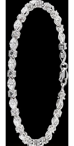 Silver Cubic Zirconia Marquise Bracelet