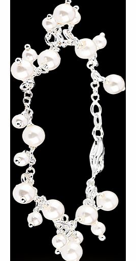 Silver Fresh Water Pearl Charm Bracelet
