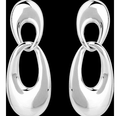 Silver Interlocking Oval Drop Earrings