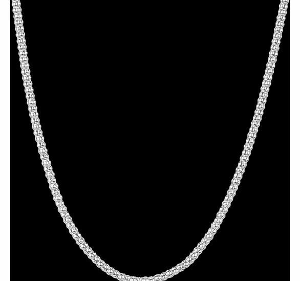 Silver Popcorn Chain 18 Inch Necklace