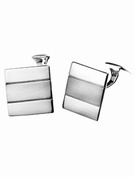 Goldsmiths Sterling Silver Satin Stripe Cufflinks