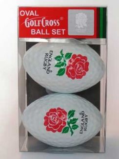 Golf Cross England Rugby 2-ball and Tee Cup Box Set