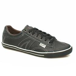 Male Goliath Gully Leather Upper Fashion Trainers in Black, White