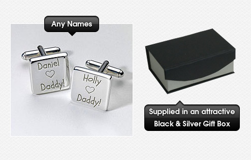 Engraved Cufflinks - Who loves Daddy