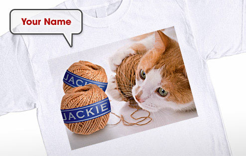 Personalised Cat and String T-Shirt