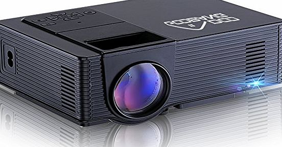 GooBang Doo Projector,GooBang Doo Multimedia Portable Home Theater LED Video Projector 1080P 1200 Lumens 800*480 Resolution for TV Laptop DVD SD XBOX Android TV Box Support HDMI USB SD AV VGA TV Interface (Black)