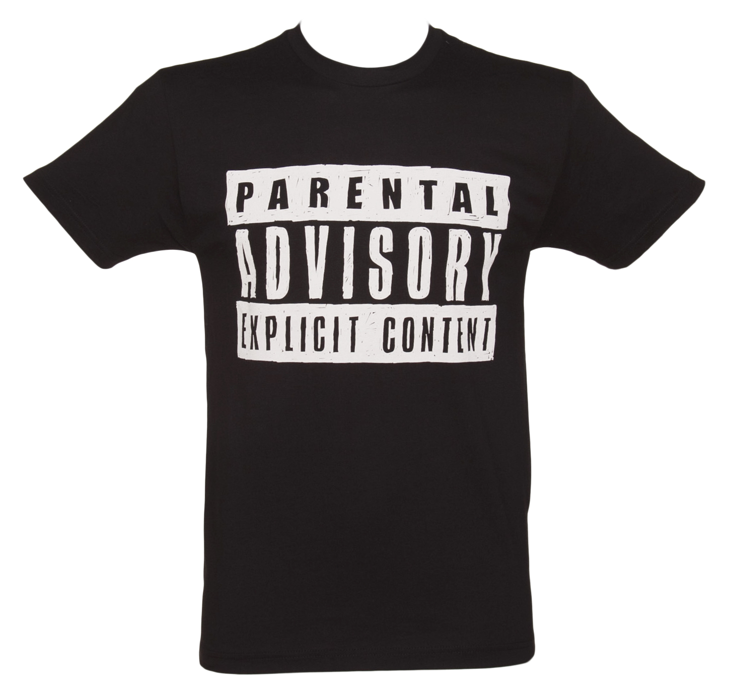 Mens Black Parental Advirsory Label T-Shirt