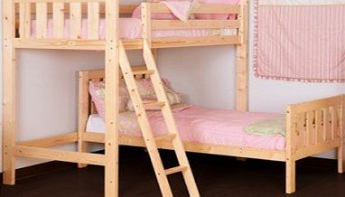 Goodwood L Shaped Bunk L SHAPED 3ft bunkbed - Wooden High sleeper loft bunk bed with single under bed LShaped Bunk Bed for kids - INCLUDES two 15cm thick sprung mattresses