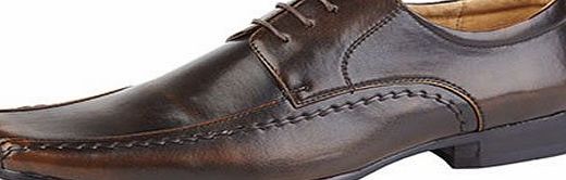 Goor Mens Designer Leather Lined Shoes BLACK / BROWN Size 6 - 12 (6, BROWN)