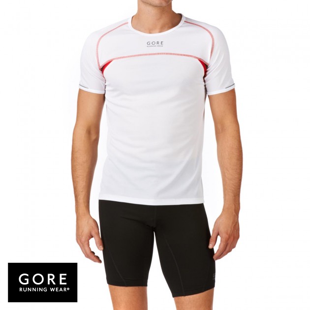 Mens Gore Running Wear Flash T-Shirt - White