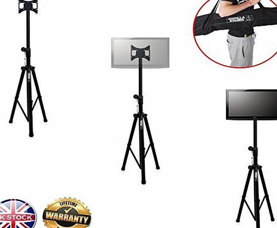 Gorilla Stands Gorilla GTV-100 Portable Tripod TV Floor Stand with VESA Mounting Bracket for 17``-37`` Screens