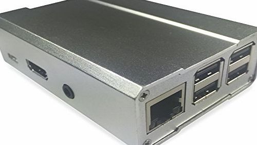 GorillaPi Silver Aluminium Alloy Metal Case for Raspberry Pi 3, Raspberry Pi 2 Model B amp; Raspberry Pi B  Access to All Ports With Premium Protection and Flexibility