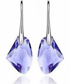 GoSparking Swarovski Elements Violet Purple Crystal 6656 19mm Sterling Silver Earrings with Austrian Crystal For Women ER28002