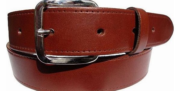 Black Brown Tan Leather Belts - Smooth grain coated finish - Silver Buckle - 1&1/2`` Wide ((L) - 37`` - 41``, TAN)