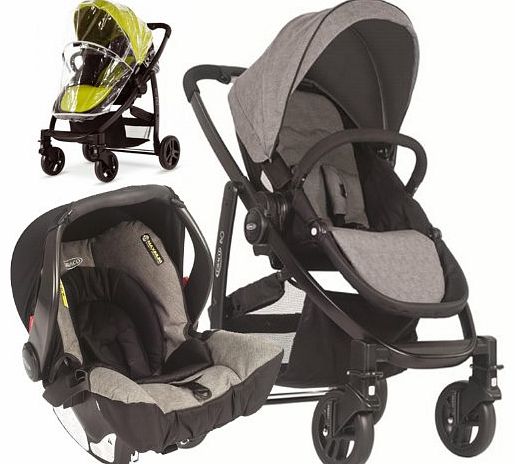 Evo 2in1 Travel System - Slate Complete With SnugSafe Carseat, Footmuff And Raincover