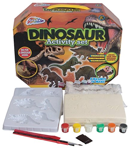 Grafix Kids Dinosaur Fridge Magnet Making Kit Childrens Dino Mould Craft Paint Set