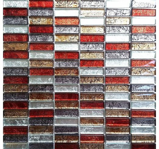 Glass Hong Kong Autumn Brick Bathroom Kitchen Feature Mosaic Tiles Sheet MT0006