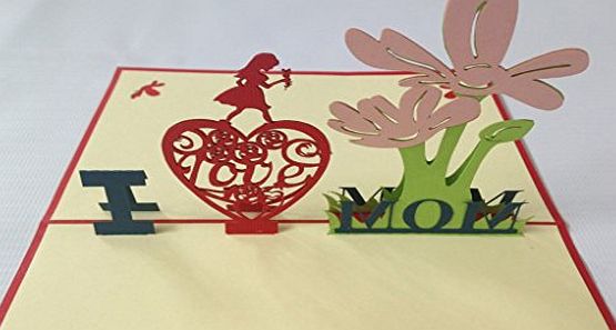 GrandGift I love mum 3D Pop Up Greeting Cards Anniversary Baby Birthday Easter Halloween Mothers Fathers Day New Home New Year Thanksgiving Valentine Wedding Christmas