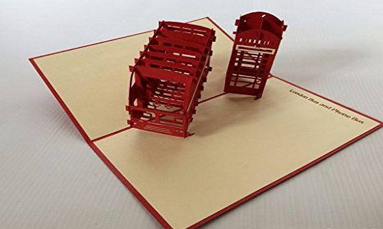 GrandGift public phoneamp;London Bus 3D Pop Up Greeting Cards Anniversary Baby Birthday Easter Halloween Childrens Mothers Fathers Day Home New Year Thanksgiving Christmas Valentine