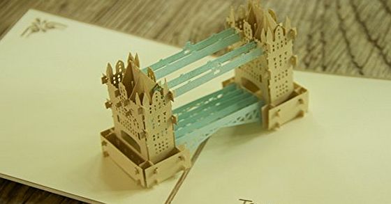 GrandGift Unique Tower Bridge 3D Pop Up Greeting Cards Anniversary Baby Birthday Easter Halloween Mothers Fathers Day New Home New Year Thanksgiving Valentine Wedding Christmas