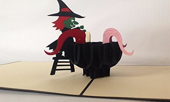 GrandGift Witch brew 1st november 3D Pop up Cards Custom Greeting Cards 3D Easter Halloween Mothers Fathers Day New Home New Year Thanksgiving Valentine Wedding Christmas