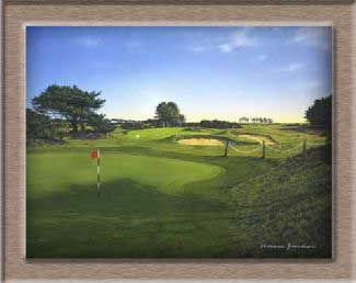Grandison Galleries CARNOUSTIE 12TH HOLE HARDWOOD FRAME/MOUNT