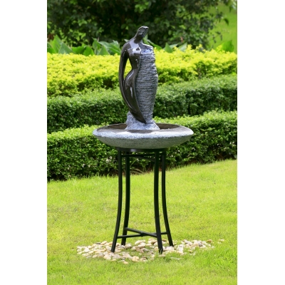 Granite Figurine On Stand Water Feature