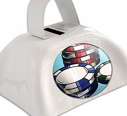 Graphics and More Poker Chips Casino Games White Cowbell Cow Bell