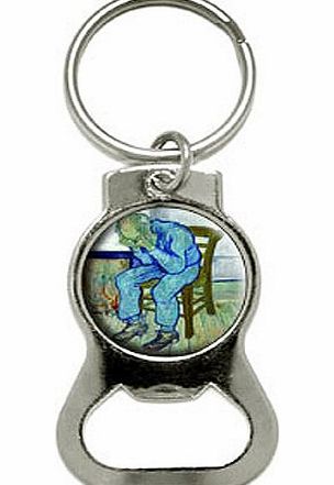 Graphics and More Sorrowing Old Man (At Eternitys Gate) - Vincent Van Gogh - Bottle Cap Opener Keychain Ring