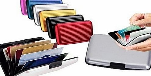 GrassVillage Aluminum Credit Card Holder Wallet Pocket Aluminium Case Box Credit Card Protection Waterproof Case (Blue)