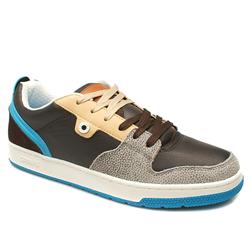 Male Cortex Leather Upper in Brown and Stone